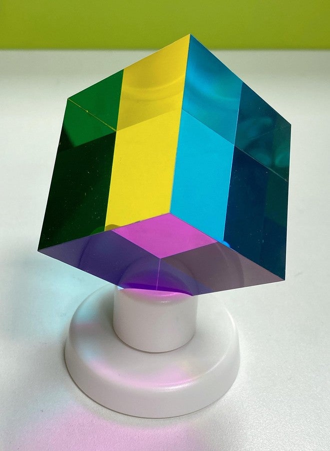 ECBANLI Display Stand for CMY Color Cube & Puzzle Cube Holder Show, Rotating 360°, Decorative Base, White - Image 3